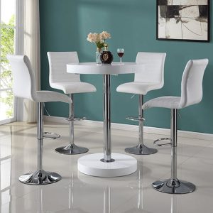 havana-round-bar-table-white-high-gloss-with-4-bar-stools