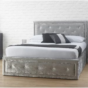hollywood-crushed-velvet-ottoman-double-bed-silver