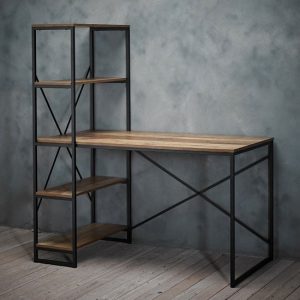 hoxton-wooden-laptop-desk-oak-metal-frame-4-shelves