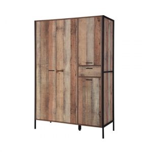 hoxton-wooden-wardrobe-distressed-oak-4-doors