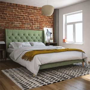 hyeon-linen-double-bed-green