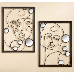 illustration-metal-set-of-2-wall-art-brown