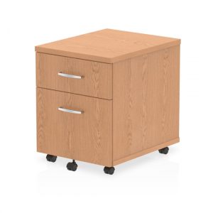 impulse-wooden-2-drawers-mobile-pedestal-oak