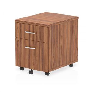 impulse-wooden-2-drawers-mobile-pedestal-walnut