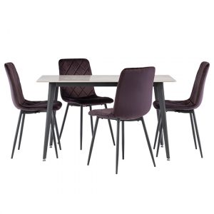 inbar-130cm-grey-marble-dt-4-basia-aubergine-chairs