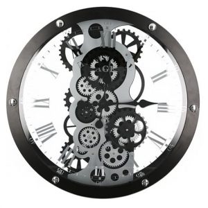 industry-glass-wall-clock-black-silver-metal-frame