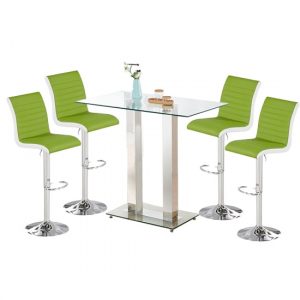 jet-glass-bar-table-4-white-and-lime-ritz-stools