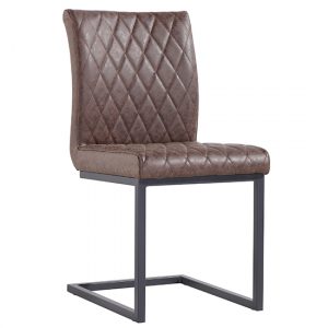 kalamazoo-faux-leather-cantilever-dining-chair-brown