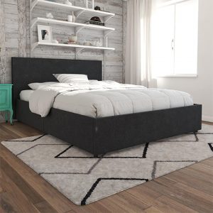 karik-linen-fabric-double-bed-4-drawers-dark-grey