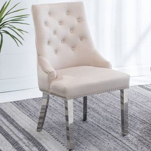 kepro-knocker-velvet-dining-chair-cream