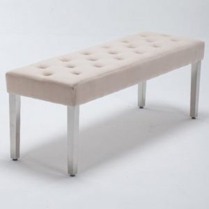 kepro-velvet-upholstered-dining-bench-cream