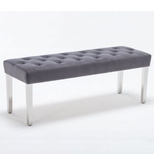 kepro-velvet-upholstered-dining-bench-light-grey