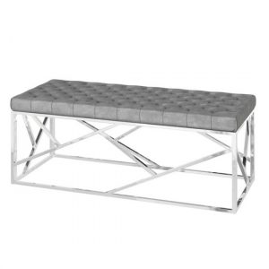 kieta-velvet-fabric-upholstered-dining-bench-silver-grey