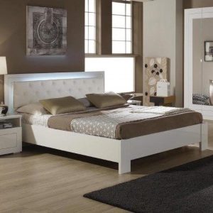 kinsella-double-size-bed-laquered-white-gloss-led-new