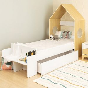 kiro-childrens-house-bed-1-drawer-white-pine-effect