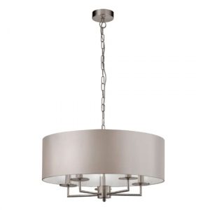 knightsbridge-5-pendant-light-satin-silver-silk-shade