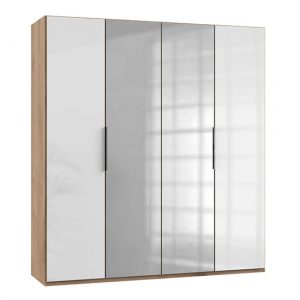 kraz-mirrored-wardrobe-white-n-planked-oak-4-doors