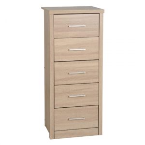 lisbon-narrow-chest-of-drawers-light-oak-veneer-5-drawer