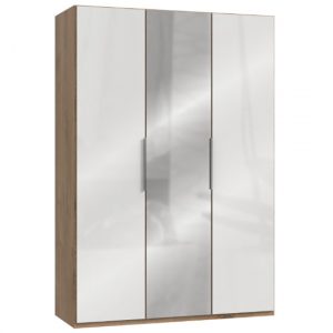 lloyd-mirrored-wardrobe-gloss-white-planked-oak-3-doors