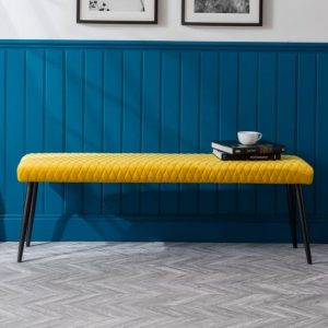 luxe-low-velvet-upholstered-dining-bench-mustard