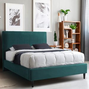 lyla-velvet-double-bed-green