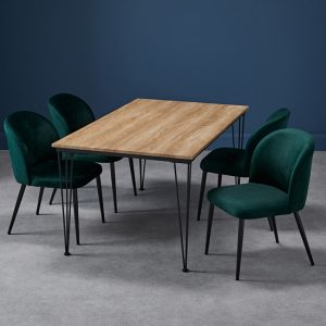 lyza-medium-oak-dining-table-4-zazie-green-chairs