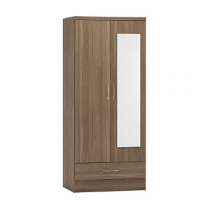 mack-mirrored-wardrobe-2-door-1-drawer-rustic-oak-effect