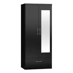 mack-mirrored-wardrobe-2-doors-1-drawer-black