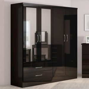 mack-mirrored-wardrobe-4-doors-2-drawers-black