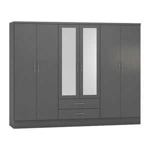 mack-mirrored-wardrobe-6-doors-2-drawers-3d-effect-grey