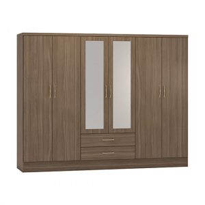 mack-mirrored-wardrobe-6-doors-rustic-oak-effect