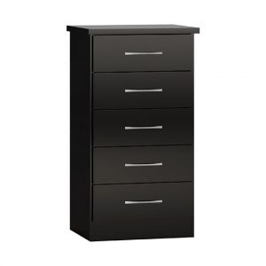 mack-narrow-high-chest-of-5-drawers-black