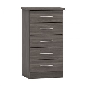 mack-narrow-wooden-chest-of-5-drawers-black-wood-grain