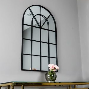 manhattan-arched-window-design-wall-mirror-black-frame