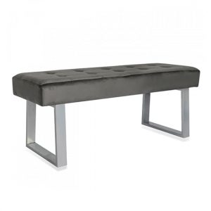 manhatten-dark-grey-velvet-dining-bench-silver-metal-legs