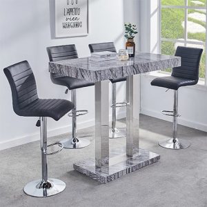 melange-grey-marble-bar-table-4-ripple-black-stools-n
