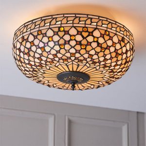 mille-feux-tiffany-glass-2-lights-flush-ceiling-light-bronze