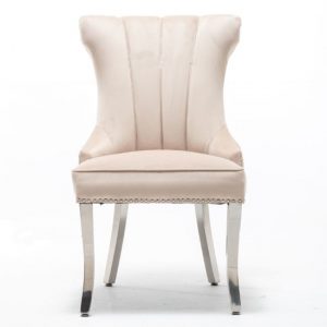 monten-lion-knocker-velvet-dining-chair-cream