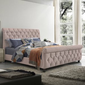 morgan-velvet-fabric-double-bed-blush-pink