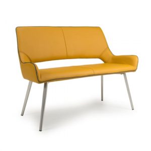mosul-leather-effect-dining-bench-yellow-steel-legs