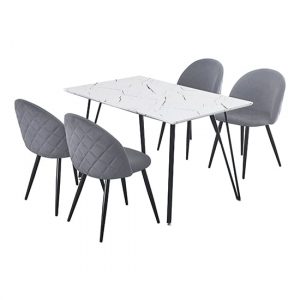 muirkirk-white-marble-effect-dt-4-grey-velvet-chairs