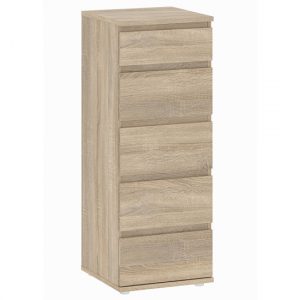 naira-narrow-wooden-chest-of-drawers-oak-5-drawers