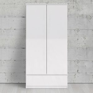 nakou-high-gloss-2-doors-1-drawer-wardrobe-white