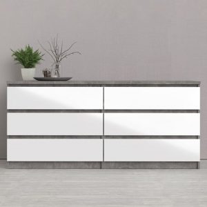 nakou-wide-high-gloss-chest-of-6-drawers-concrete-white