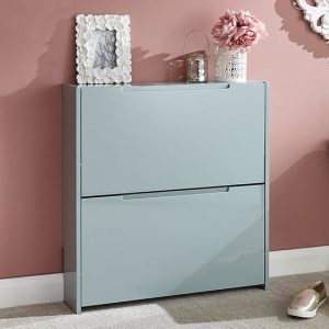 narrow-wooden-2-tier-shoe-storage-cabinet-grey-high-gloss
