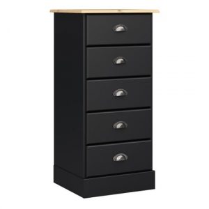 nebula-narrow-wooden-chest-of-5-drawers-black-pine