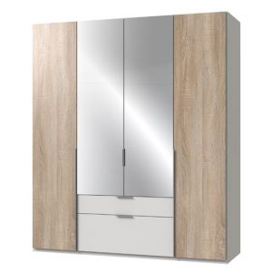 new-york-mirrored-4-doors-wardrobe-oak-white