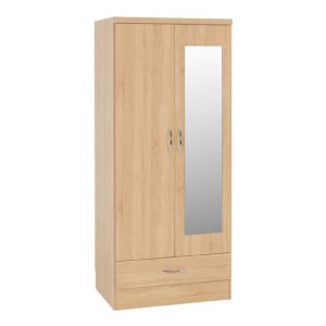 nunky-2-doors-1-drawer-mirrored-wardrobe-sonoma-oak