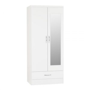 nunky-2-doors-1-drawer-mirrored-wardrobe-white-high-gloss