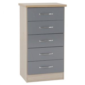 nunky-5-drawers-narrow-chest-of-drawers-grey-gloss-oak
